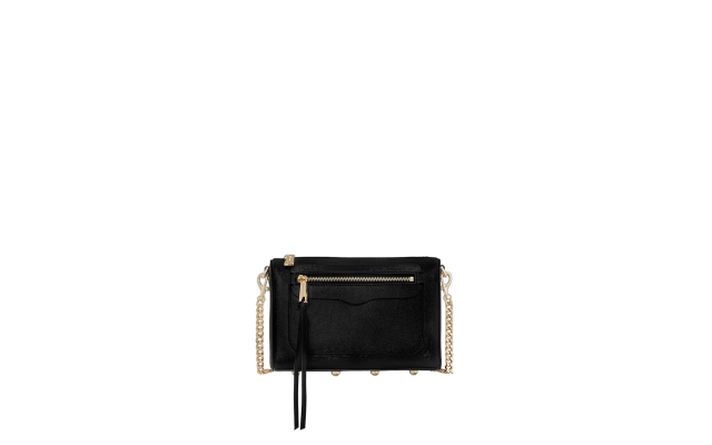  Avery Crossbody, Black/Gold