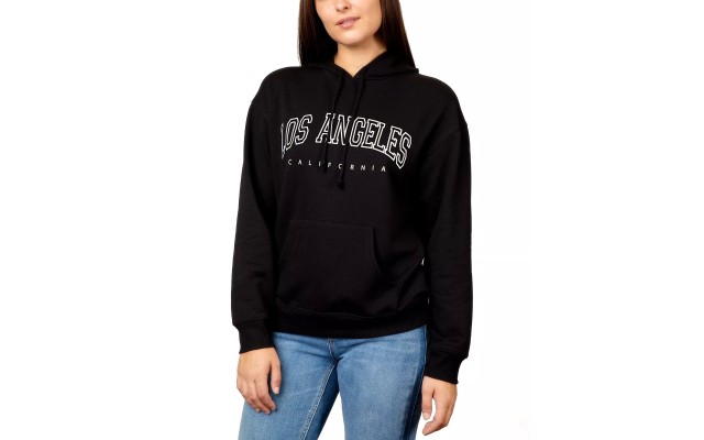  Juniors Los Angeles Graphic Pullover Hoodies, Black, Small
