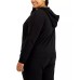  Trendy Plus Size Rose-Print Sweatshirt, Black, 2X