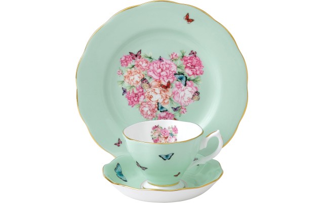  Miranda Kerr For Blessings 3-Piece Set (Teacup, Saucer & Plate 8″), Green