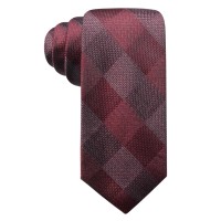 Ryan Seacrest Distinction Men’s Olympos Check Slim Silk Ties, Red