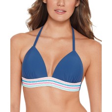 Salt + Cove Juniors’ Banded Push-Up Halter Bikini Top, Slate, X-Large