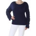 Sanctuary Leona Ruffle Sleeve Top (Navy, XL)