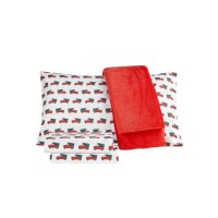 Sanders Holiday Microfiber 4 Piece Twin Sheet Set and Throw Bedding, Twin