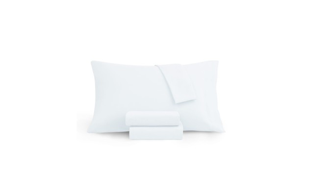  Lavendar Infused Cotton Sheet Set, Queen Beddings, White