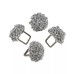  Napkin Ring Holders with Chunky Beads Design, Silver