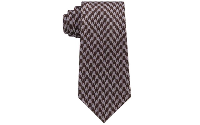  Men’s Retro Houndstooth Silk Ties, Brown