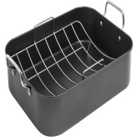 Sedona Kitchen Carbon Steel Roaster with Rack, Black