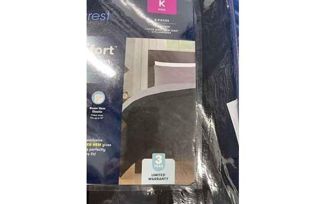  Smart Comfort 5pc Bedding Set – King – Black/Gray