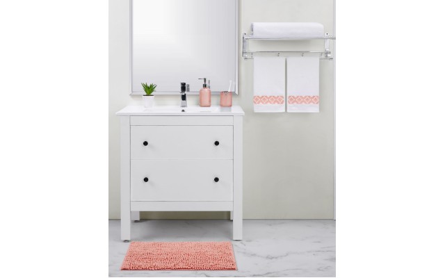  Dotted Peach 5-Piece Bath Set Bedding, Coral