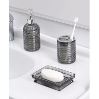 Seventh Studio Grey Ribbed 3-Piece Accessory Set Bedding, Grey