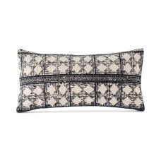 Shiraleah Hand-loomed Rug Material Pillow, Black, 24×12