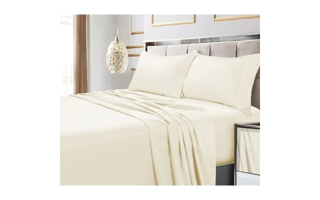 Sienna 360 Thread Count Egyptian Cotton Twin Sheet Set Bedding, Ivory