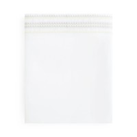 Sky 100% Cotton Sateen Chevron Embroidered Flat Sheets, Yellow, King