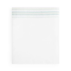 Sky 100% Cotton Sateen Chevron Embroidered Flat Sheets