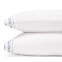 Sky Chevron Embroidered King Pillowcase, Pair, 100% Cotton Sateen