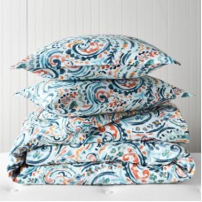 Sky Ophelia Duvet Cover Set, Full/Queen, Green