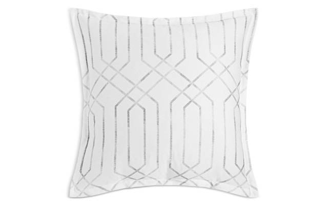  Textured Trellis Euro Sham Set, Gray
