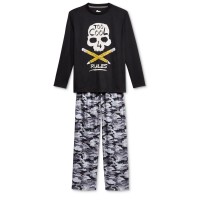 Sleep On It 2-Pc. Skulls & Camo Halloween Pajama Set, Little Boys, Black Multi, S (6/7)