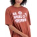  Juniors’ Cotton Go Where You Grow Graphic T-Shirt, Brown, Medium