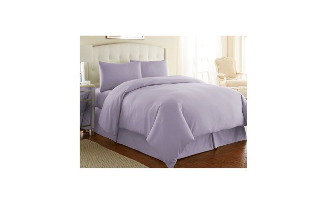  Ultra-Soft Solid Color 3-Piece Duvet Cover Set Bedding, Evening Haze, Full/Queen