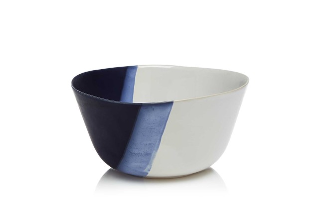 Sparrow & Wren Two Colored Collection Round Plates, Bowls, Cups & Jugs, Blue/White, Serving Bowl