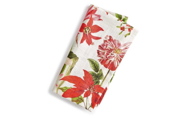  Holiday Botanical Napkin (Red, 20″ x 20″)