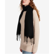 Steve Madden Cozy Blanket Scarf with Fringe Detail, Black