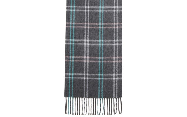  Mid Weight Cozy Plaid Muffler Scarf, Gray