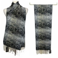 Steve Madden Mid Weight Ombre Paisley Muffler Scarf, Black