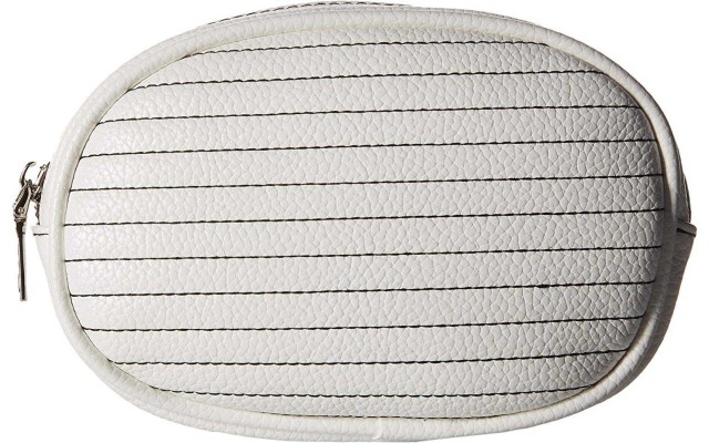  Women’s Adjustable Web Strap Belt Bag, White/Silver, Medium / Large