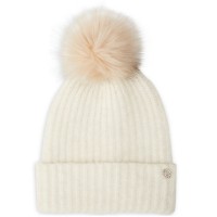 Steve Madden Women’s Heathered Rib Knit Beanie, Ivory