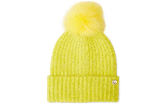  Women’s Heathered Rib Knit Beanie, Sulphur