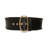 Steve Madden Women’s Whipstitch Stretch Faux-Leather Belt – Black