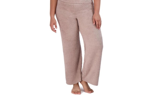  Women’s Wide-Leg Chenille Sleep Pants, Bark, Small
