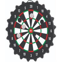 Studio Mercantile Game Magnetic Bottle Cap Dartboard, Black, 12”