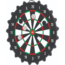 Studio Mercantile Game Magnetic Bottle Cap Dartboard, Black, 12”