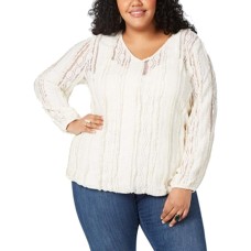 Style & Co. Plus Size Women’s Lace V-Neck Blouse Tops