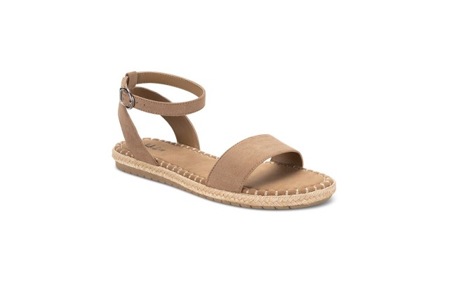Style & Co Peggyy Ankle-Strap Espadrille Flat Sandals, Taupe, 7M