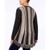 Style & Co Plus Printed Fringed Open-Front Cardigan (Beige)