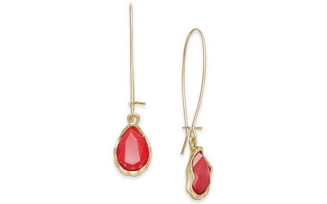 Style & Co. Stone Linear Drop Earrings (Pink)