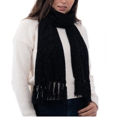 Style & Co Women’s Fringe-Trim Chenille Scarf, Black