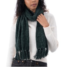 Style & Co Women’s Fringe-Trim Chenille Scarf, Dark Green