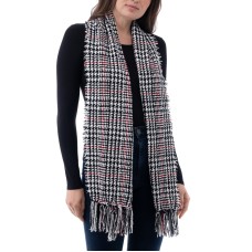 Style & Co Women’s Houndstooth Windowpane Scarf, Black