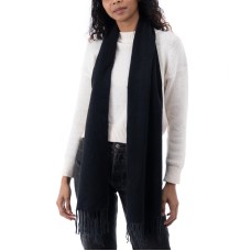 Style & Co Women’s Solid Fringe-Trim Scarf, Black