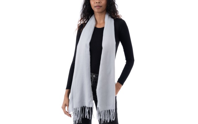Style & Co Women’s Solid Fringe-Trim Scarf, Gray