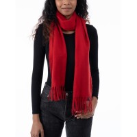 Style & Co Women’s Solid Fringe-Trim Scarf, Red