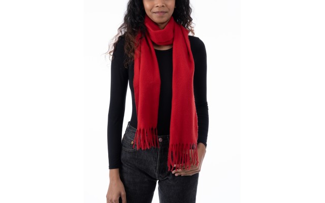 Style & Co Women’s Solid Fringe-Trim Scarf, Red