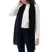 Style & Co Women’s Solid Waffle-Knit Scarf, Black