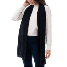 Style & Co Women’s Solid Waffle-Knit Scarf, Black